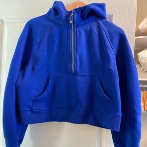 COPY - Lululemon cropped scuba half zip galactic blue